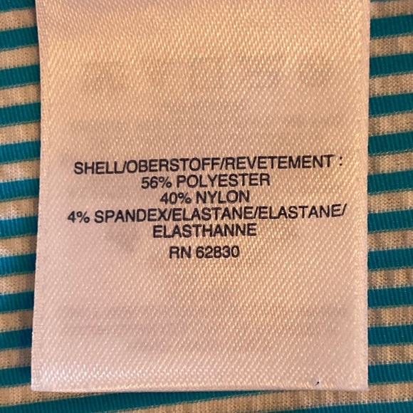 Lands End Womens Lightweight Seersucker Stripe Red Blue Yellow Hoodie/UPF 50/ M - Picture 8 of 8